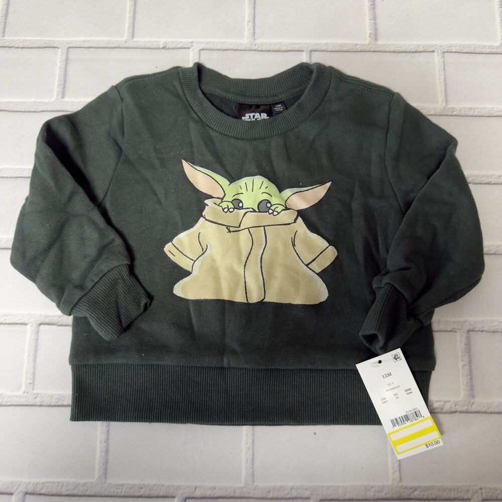 Star Wars The Mandalorian The Child Sweatshirt Baby Toddler 12 Months Green